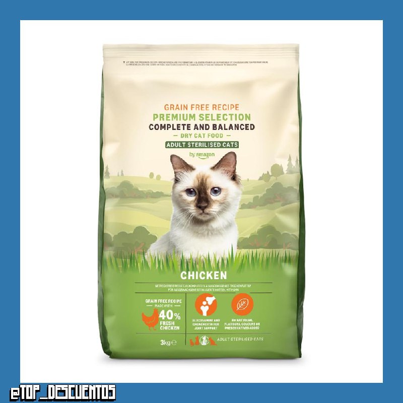 by Amazon Alimento seco para Gatos Adultos esterilizados con Pollo Fresco, Receta sin Cereales, 3 kg (Paquete de 1) (Anteriormente una Marca Lifelong, el Mismo Producto)