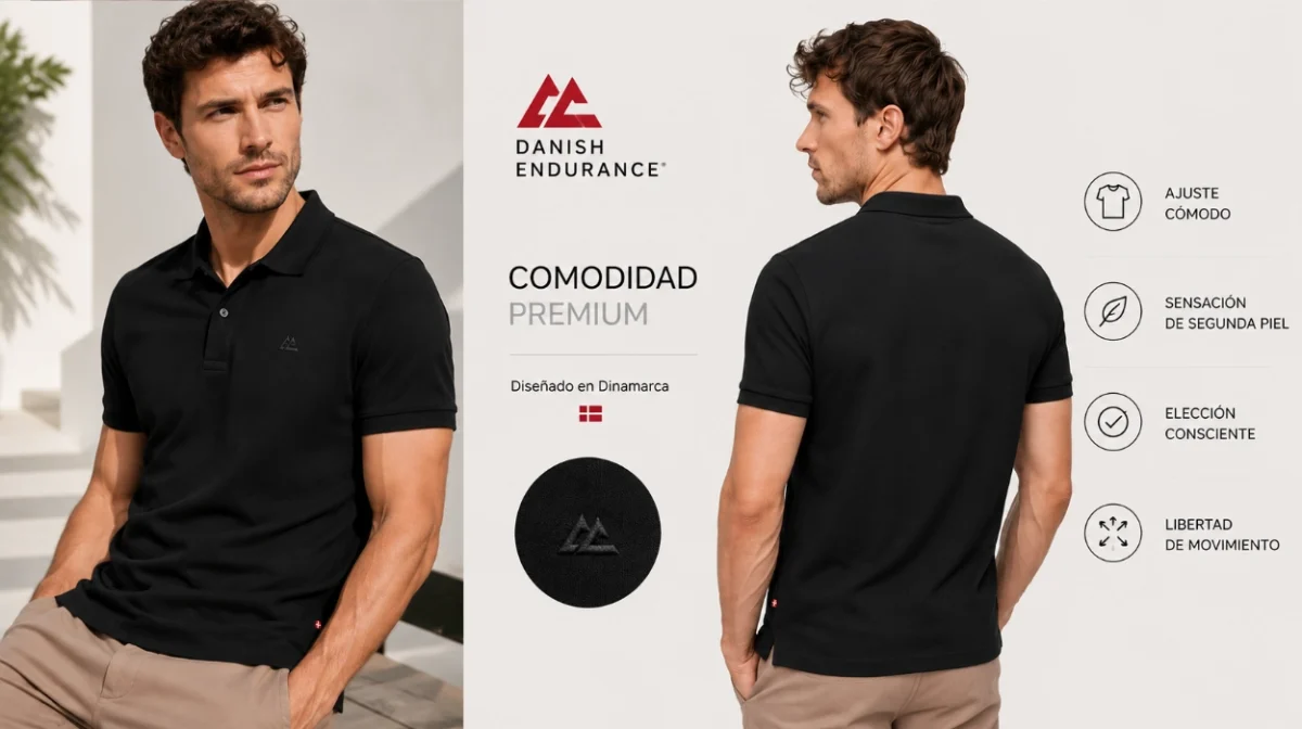 Polo Danish Endurance de algodón orgánico para hombre por solo 19,95€ (-38%)