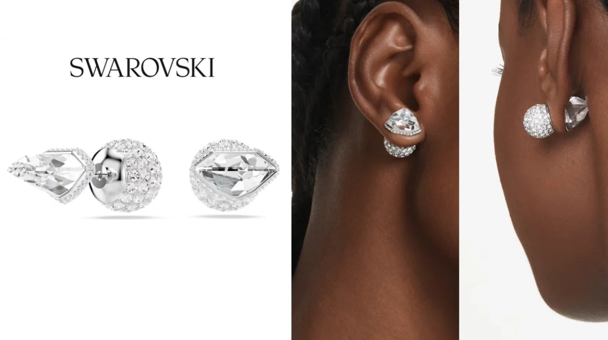 Hoy puedes lucir estos espectaculares pendientes de botón Swarovski Lucent pavé por mucho menos de lo que te imaginas (-55%)