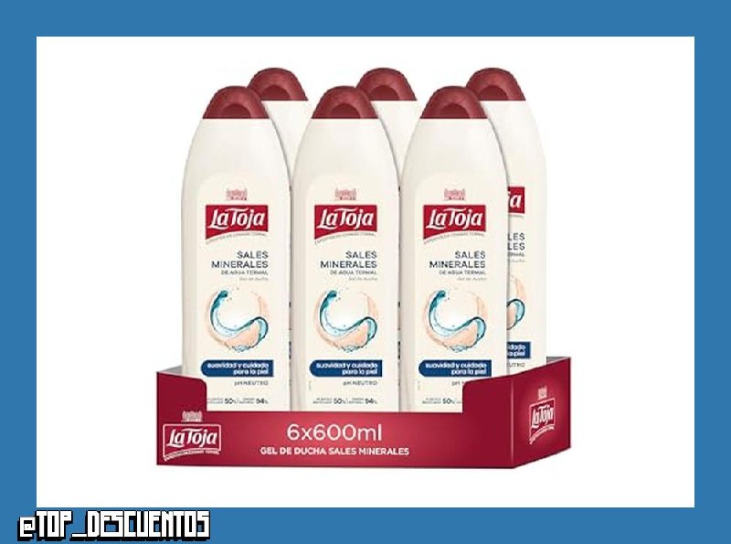La Toja Gel de Ducha Hidrotermal con Sales Minerales, Piel Cuidada, 6x600ml
