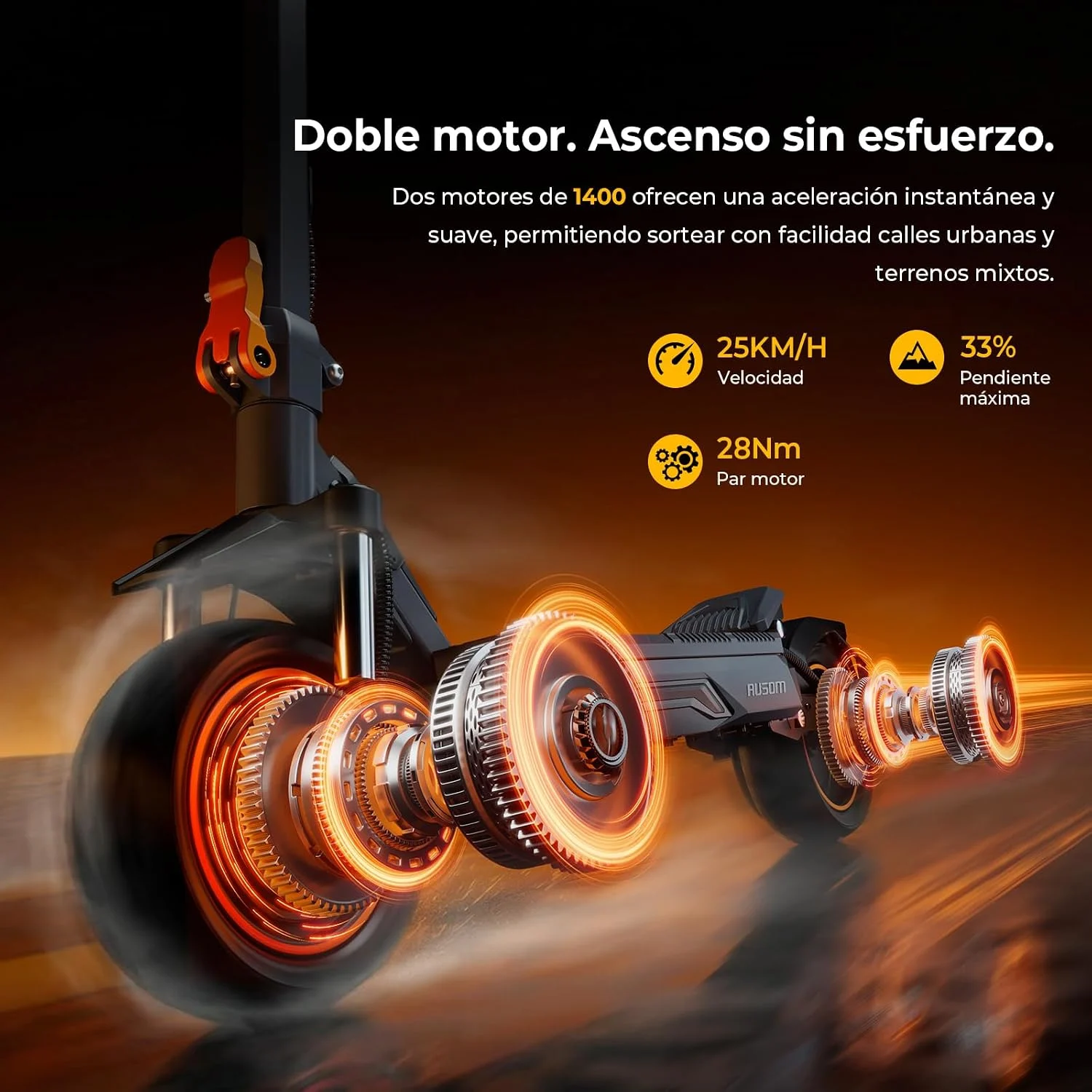 Patinete eléctrico Ausom K20 Pro Dual Motor por 549€ en Ausom