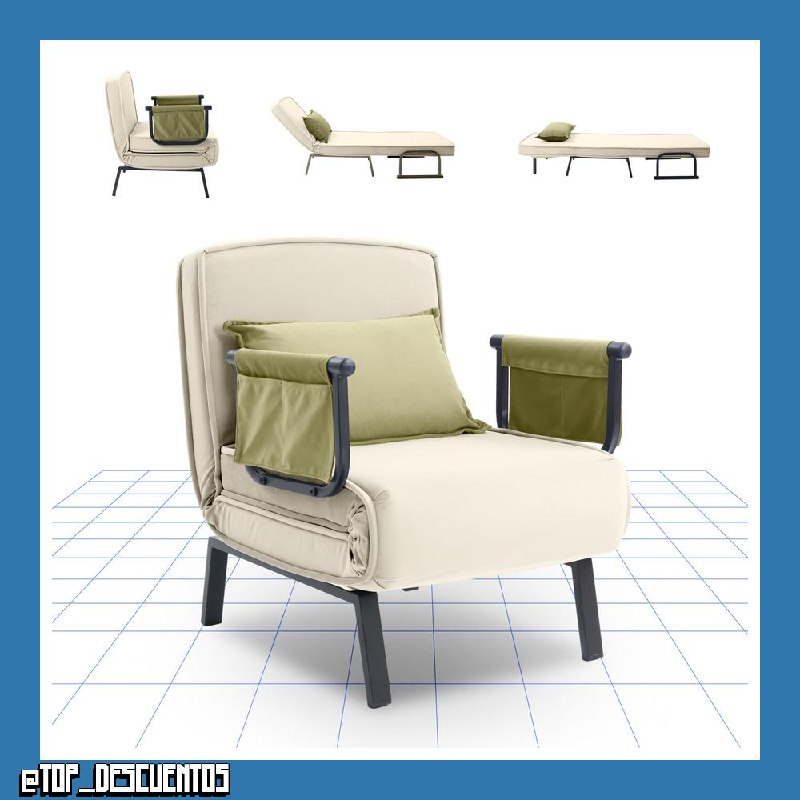 FLEXISPOT Sillón Cama 3 en 1 con función de Cama, Respaldo Ajustable, sofá Cama de Lino con Bolsillo Lateral, Patas Plegables, Ahorra Espacio para salón, Dormitorio u Oficina (Blanco)