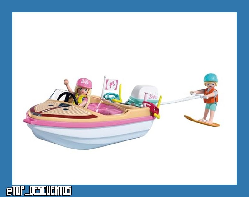 PLAYMOBIL | Barbie | Barco de Aventuras | Lancha rápida con Barbie y Ken