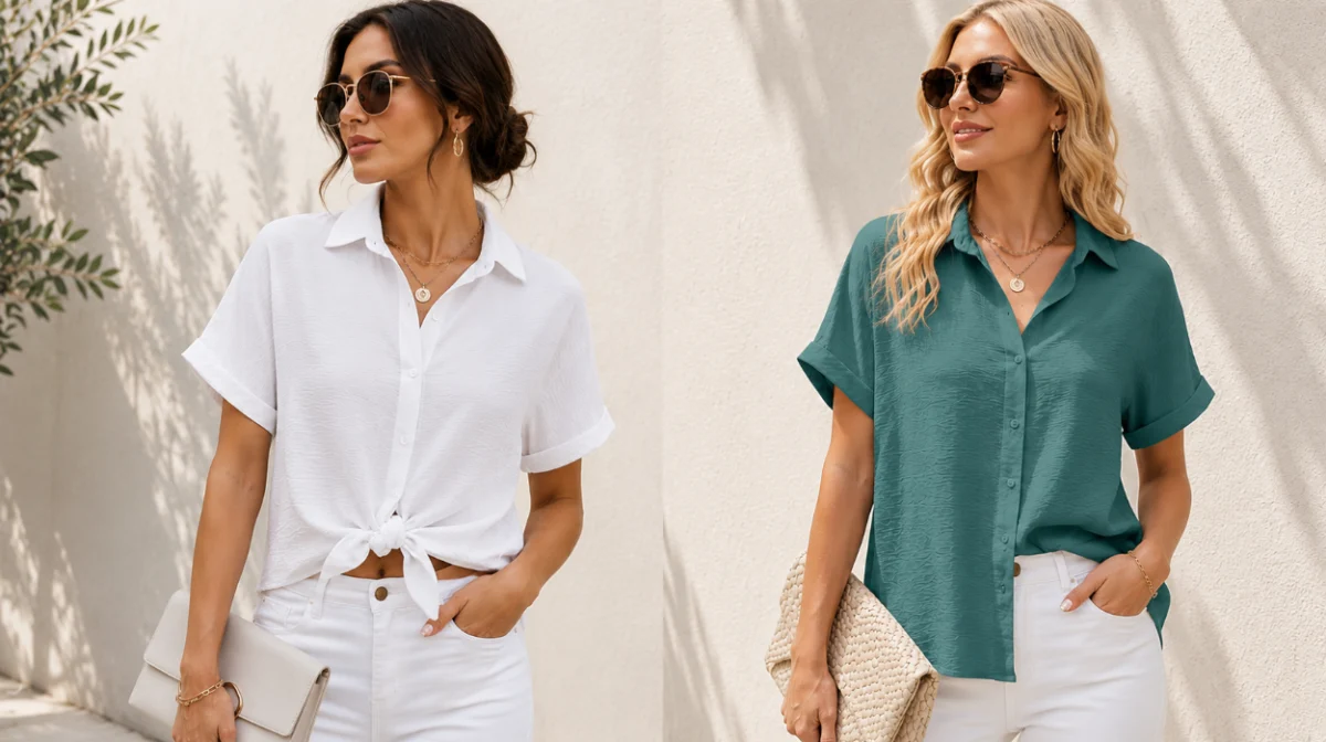 Blusas de verano para mujer con manga corta por sólo 12,85€ (-29%)