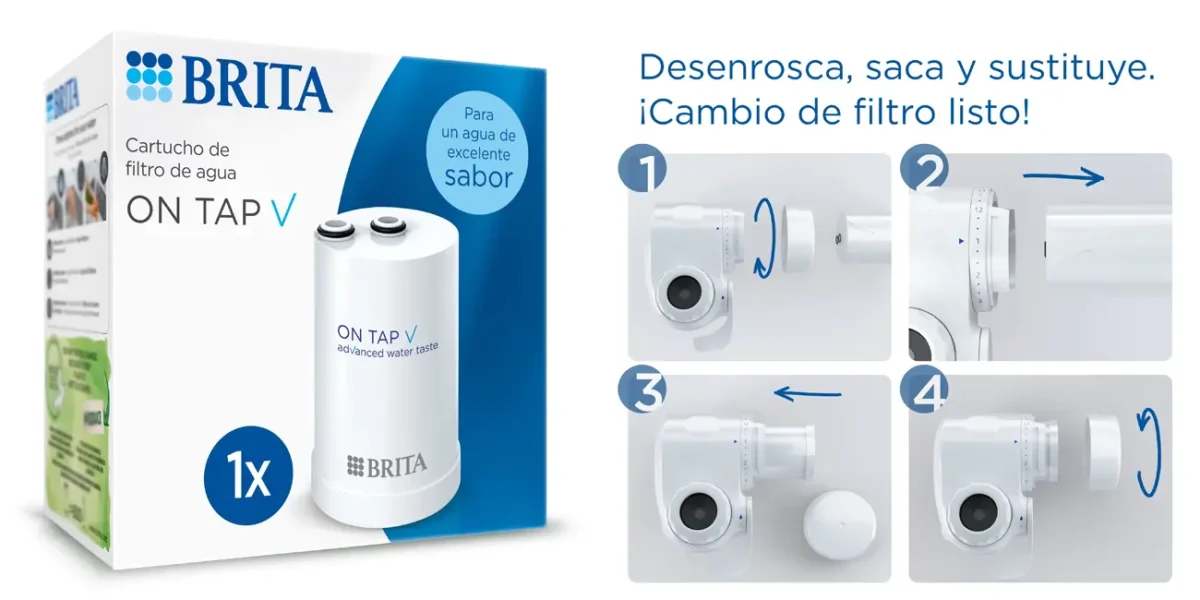 Cartucho de recambio para filtro Brita on Tap V por solo 11,78€ (-26%)