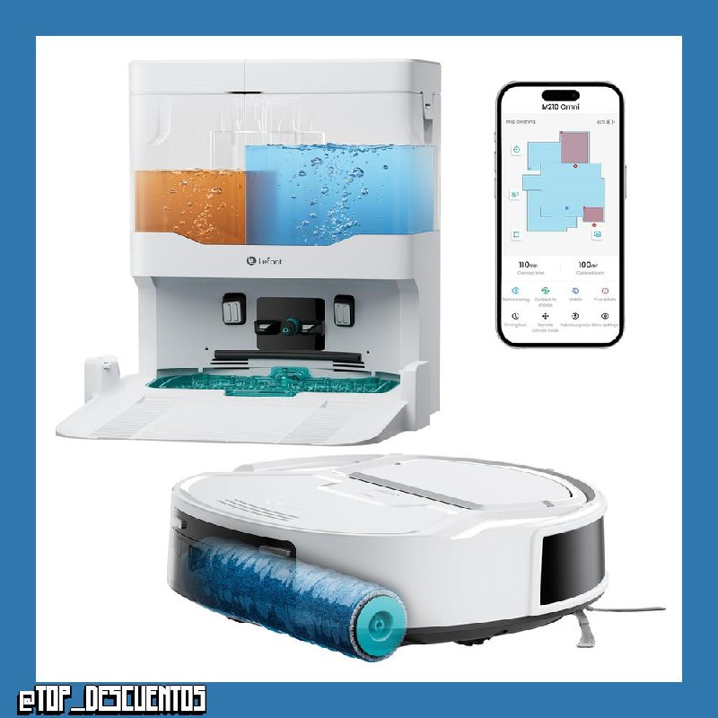 Lefant M210 Omni Robot Aspirador y Fregasuelos, 20000 Pa, Cero Enredos