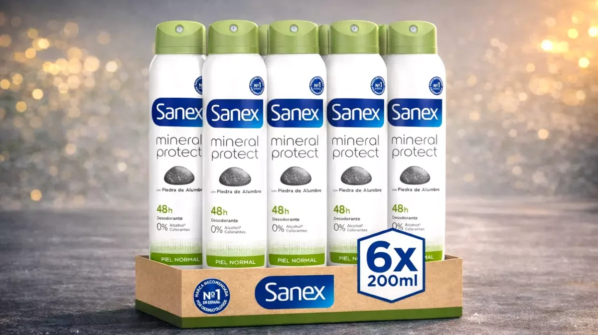Pack de 6 desodorantes Sanex Natur Protect Spray de 200 ml por sólo 13,80€ con cupón (-34%) ¡Sólo 2,30€ cada uno!