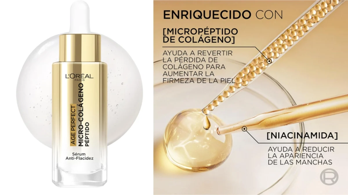 Pack x3 Sérum L’Oréal Age Perfect anti-flacidez con micro-péptido de colágeno y niacinamida para pieles maduras por sólo 20,22€ con 3x2 ¡6,74€ cada uno!