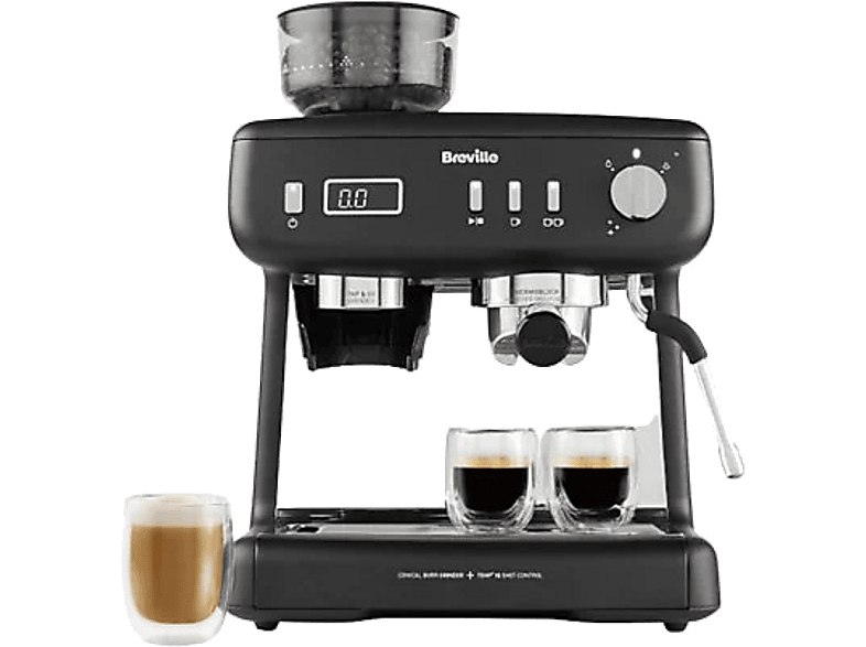 Breville - Cafetera express Barista Max+ VCF152X, 1600 W, 15 bar, Hasta 3 tazas,