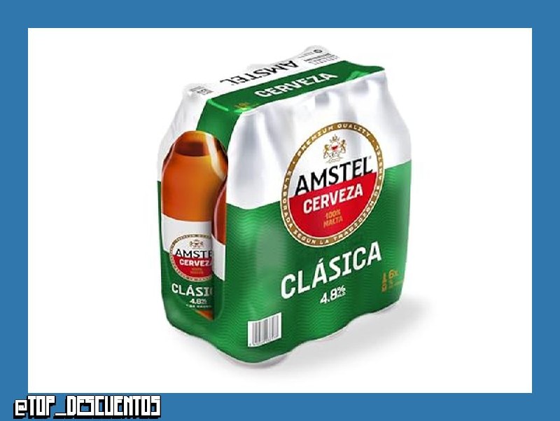 Amstel Clásica Cerveza Lager, Pack Botella 6 x 1L