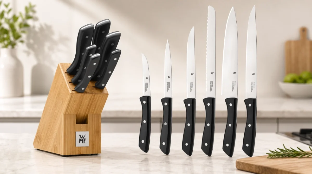 Corta como un chef con el juego WMF Profi Select: 6 cuchillos, soporte de madera y afilado duradero por menos de 65€