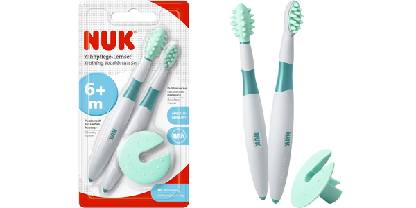 Conjunto de 2 piezas para aprendizaje Dental Nuk por sólo 5,49€ (49% de descuento)