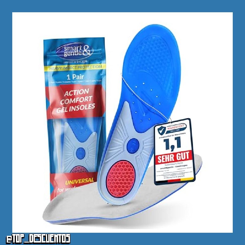 smart&gentle Plantillas gel para calzado deportivo y de trabajo - Transpirables, cómodas y se adaptan perfectamente, plantillas fascitis plantar y otras molestias