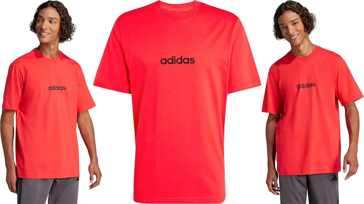 Camiseta Adidas Essentials Linear roja para hombre por sólo 11,99€ (-40%)