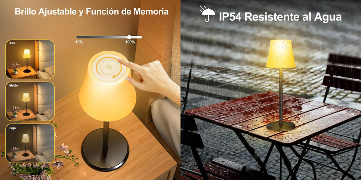 Lámpara LED Suright portátil, ajustable y recargable para escritorio por solo 12,99€ (-32%)