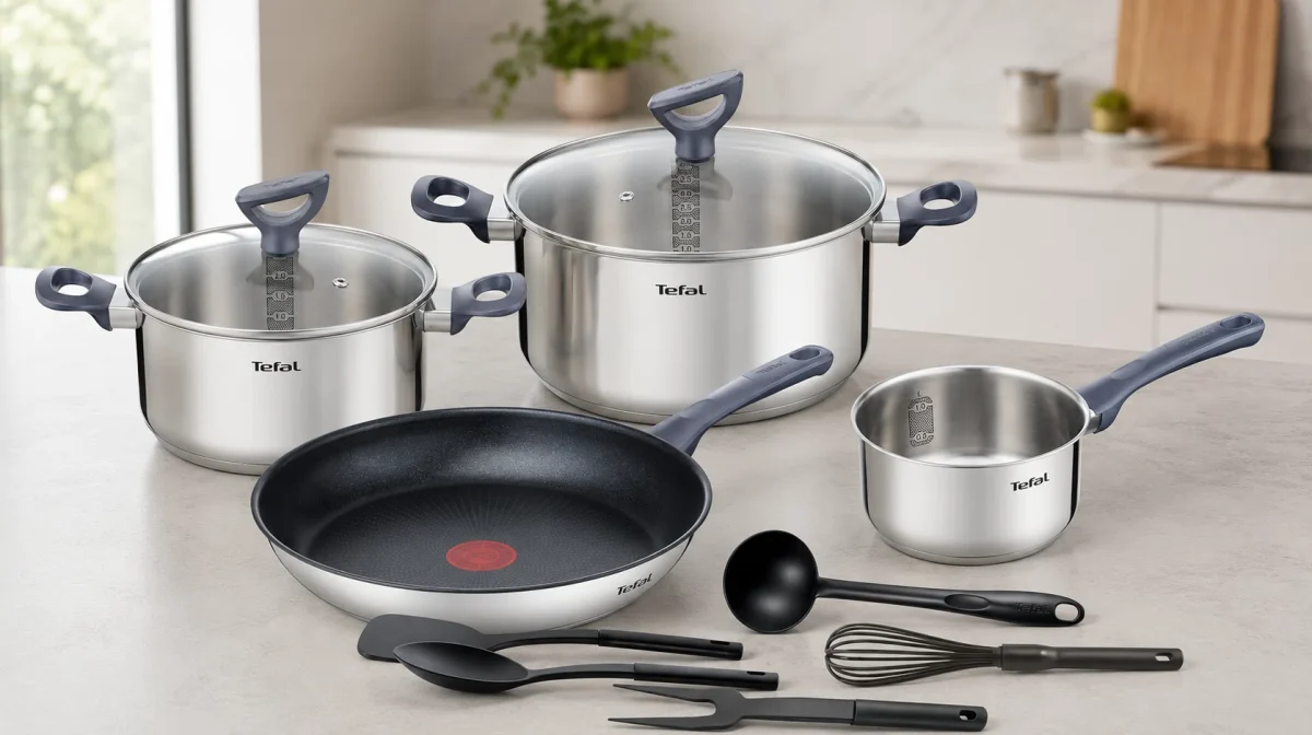 Juego de cocina Tefal Daily Cook con sartén de 28 cm, cazo de 16 cm, 2 ollas y 5 accesorios por sólo 89,99€ con envío gratis (-41%)