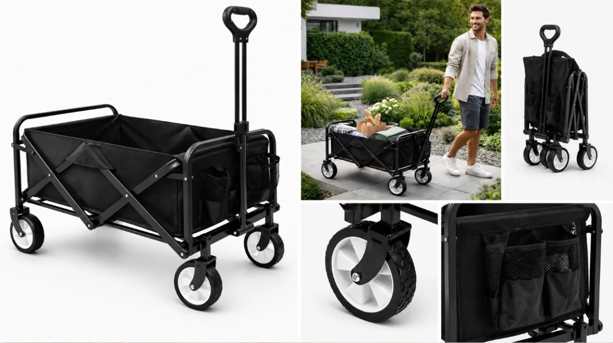 Vuelve el carro de mano del verano: con asa, plegable y aguanta 60 kg por sólo 37,60€ con envío gratis (-25%)
