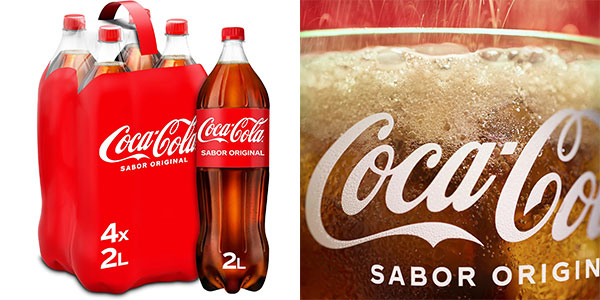 Pack x4 botellas de Coca-Cola de 2 litros por sólo 5,26€ con descuento automático (-35%) ¡1,31€ cada una!