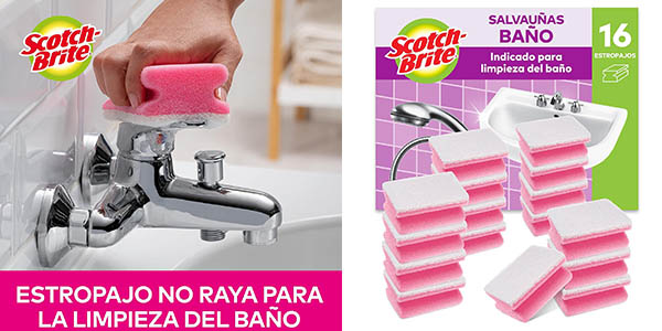 Pack x16 estropajos Scotch-Brite para el baño por solo 7,99€ ¡A 0,50€ cada uno!