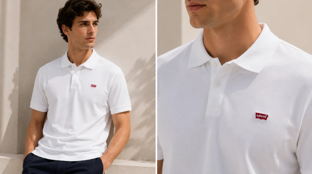 Polo blanco Levi’s Housemark para hombre por sólo 19,38€ con cupón (-50%) ¡Top ventas!
