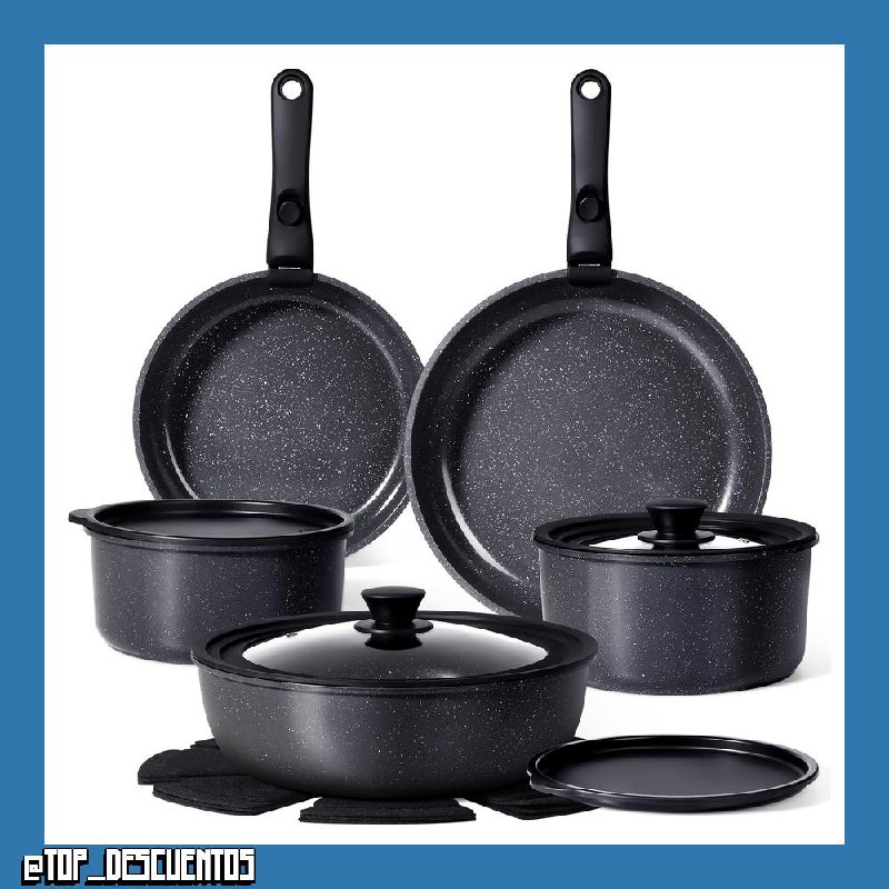 GiPP Juego de Ollas y Sartenes 15 Piezas, Sartenes Induccion de Aluminio, Incluye Sartén de 24 cm y 30 cm, Cacerola de 3 L y 4 L, Wok de 28 cm, Tapa, Mango Extraible y Otros Accesorios