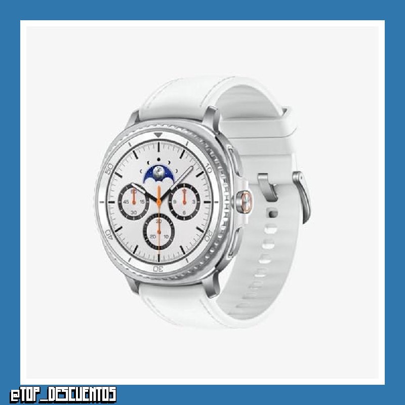 Samsung Galaxy Watch8 Classic 46mm, LTE, Correa Híbrida, Smartwatch con Diseño con Bisel Giratorio, Garantía 3 Años + 1 año Extra, Blanco (Versión Española)