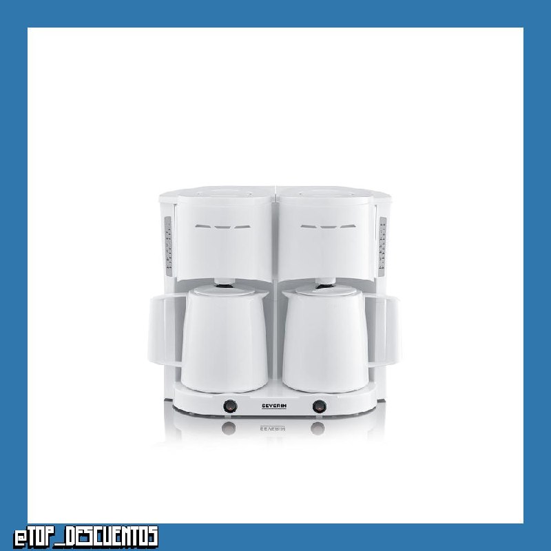 SEVERIN - Cafetera de goteo Duo hasta 16 tazas, Cafetera de filtro compacta / Cafetera americana con 2 jarras termo, Con Desconexión Automática, Blanco, KA 9314