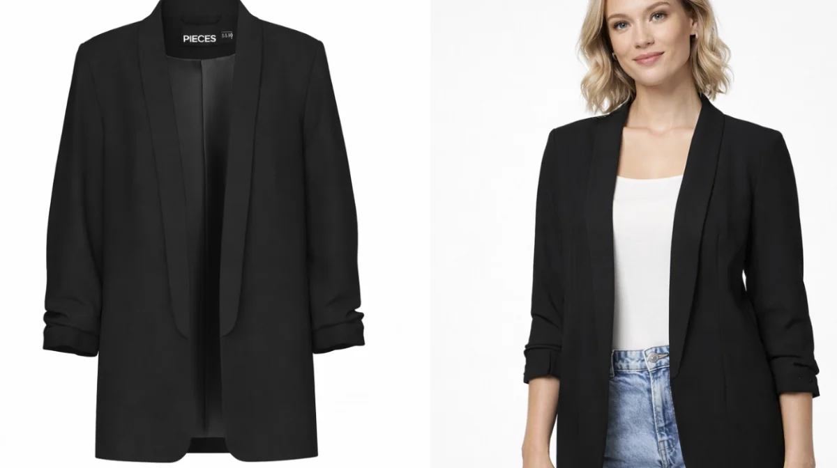 La chaqueta negra que no falla es esta blazer negra de Pieces para mujer: TOP ventas a precio mínimo histórico