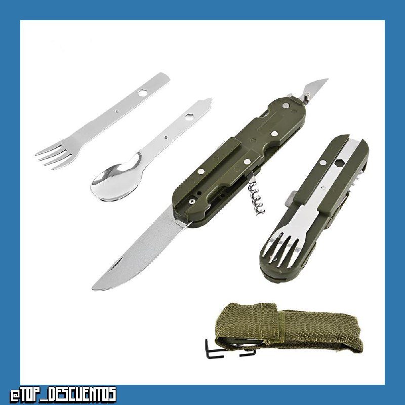 Set De Cubiertos Plegable 5 En 1, Ideal Para Camping Y Picnic