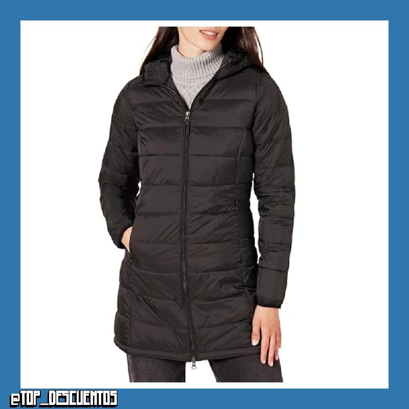 Amazon Essentials Mujer Chaqueta Acolchada con Capucha, Ligera e Impermeable (Disponible en Tallas Grandes)