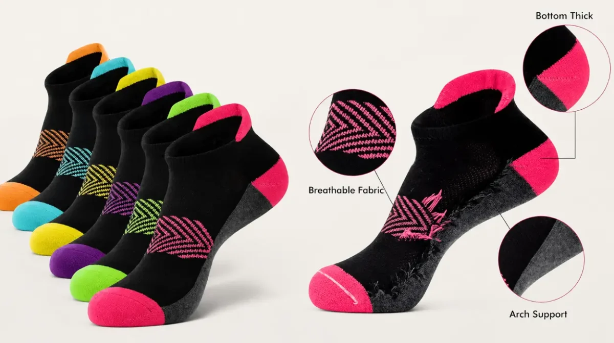 Pack de 6 calcetines deportivos antideslizantes YSense Snug para mujer, transpirables y cortos por sólo 5€ (-55%)