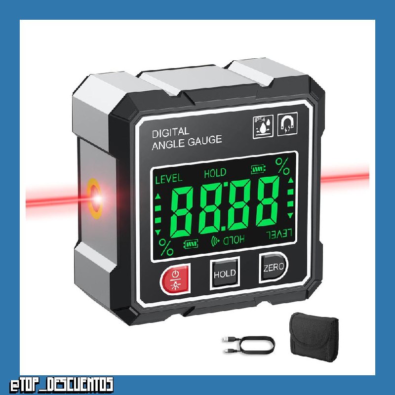 AUTOUTLET Inclinómetro Digital con laser 4x4 Buscador de Ángulos 4 * 90 °