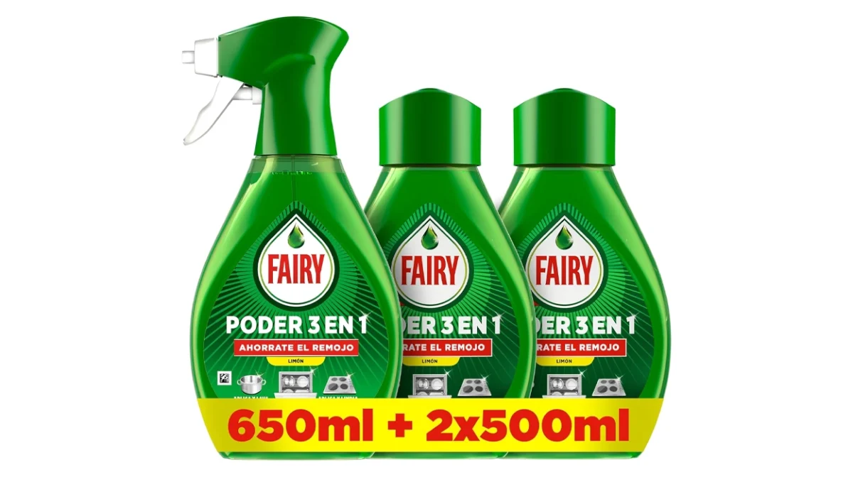Pack Spray Fairy Poder Sin Remojo Limón de 650 ml + 2 Recambios de 500 ml por sólo 9,99€ (41% de descuento)