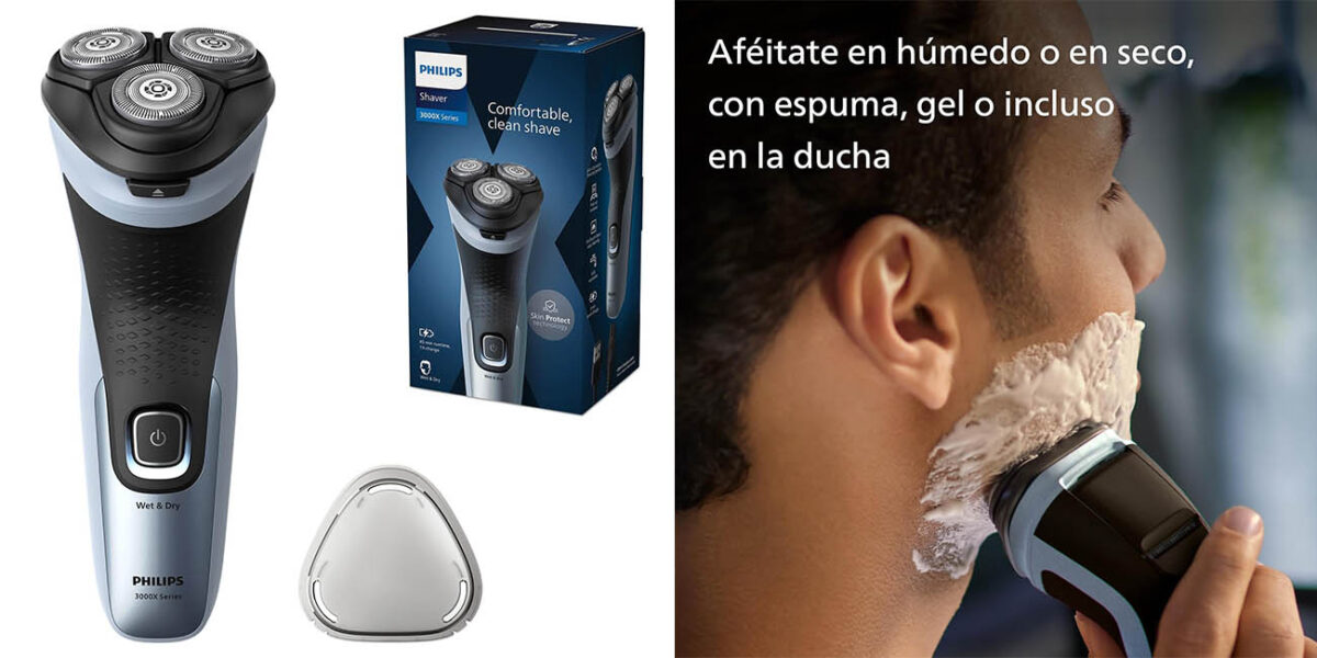 Afeitadora eléctrica Philips X3053/00 con cortapatillas por solo 37,99€ con envío gratis (-37%)