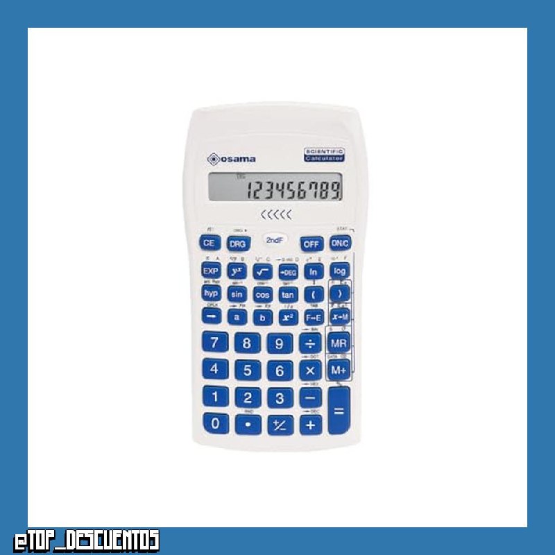 Osama - Calculadora científica de 56 Funciones, 10 dígitos Mantissa y 2 exponente, Cosas para la Escuela con Funda Deslizante válida para exámenes de Estado - Material Escolar para Back to School,
