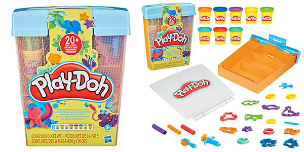 Set Play-Doh con 8 botes de plastilina y moldes de animales por solo 15,25€ (39% de descuento)
