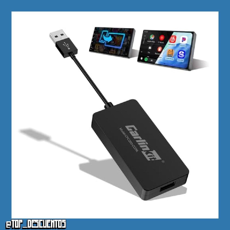 Carlinkit Adaptador Inalámbrico de CarPlay y Android Auto CCPA, Compatible con Radios Android de Posventa con Android 4.4.2 o Superior