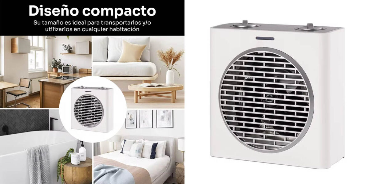 Calefactor eléctrico Mellerware Homy! 2000W por sólo 20,98€ con cupón y envío gratis (-51%)