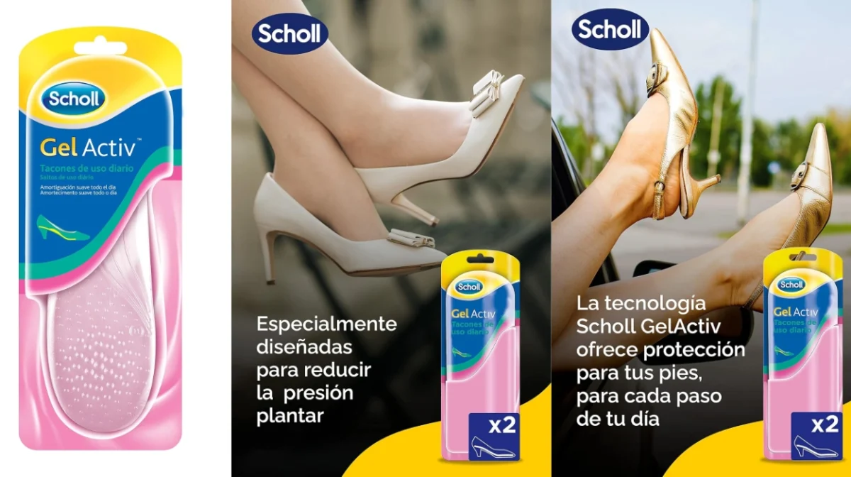 Confort con plantillas Scholl GelActiv: suave amortiguación y diseño antideslizante para tacones bajos por sólo 11,79€ (26% de descuento)