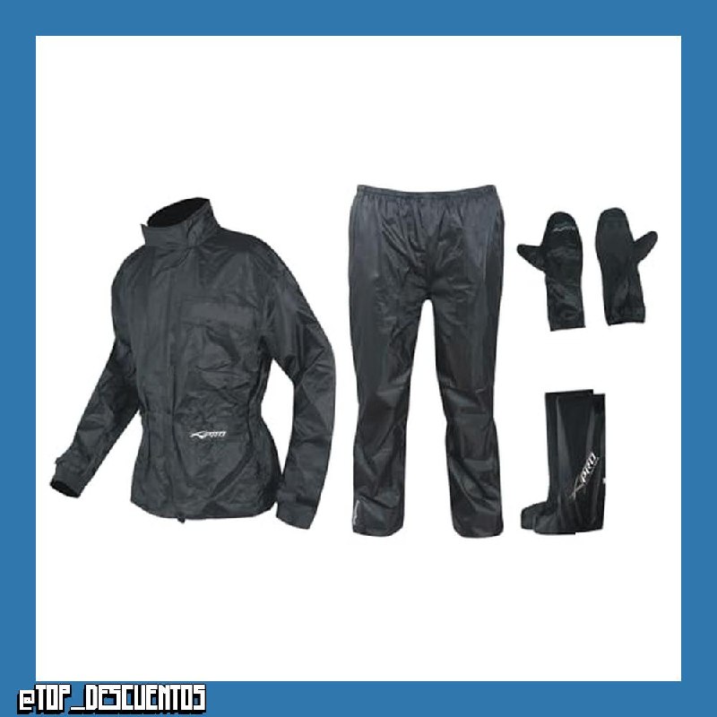 A-pro Impermeable Rainsuit Pantalon Chaqueta Guantes Botas Moto Traje Lluvia Negro L
