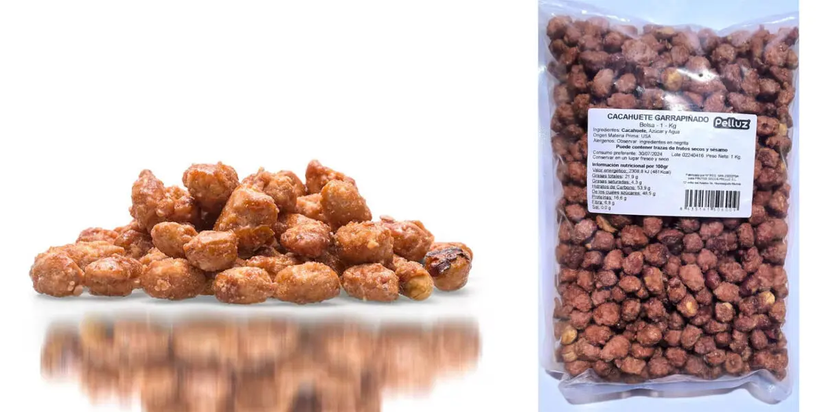 Bolsa de cacahuetes garrapiñados Pelluz de 1 kilo por sólo 13,25€ con envío gratis (-23%)