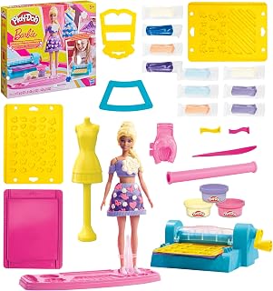 Play-Doh Barbie, Set de Juego Taller de Diseño, Creador de Ropa Personalizada pa