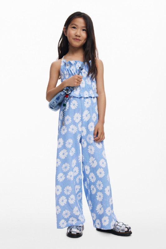 Desigual, Mono tirantes flores, NiñOs, Algodon, 3/4