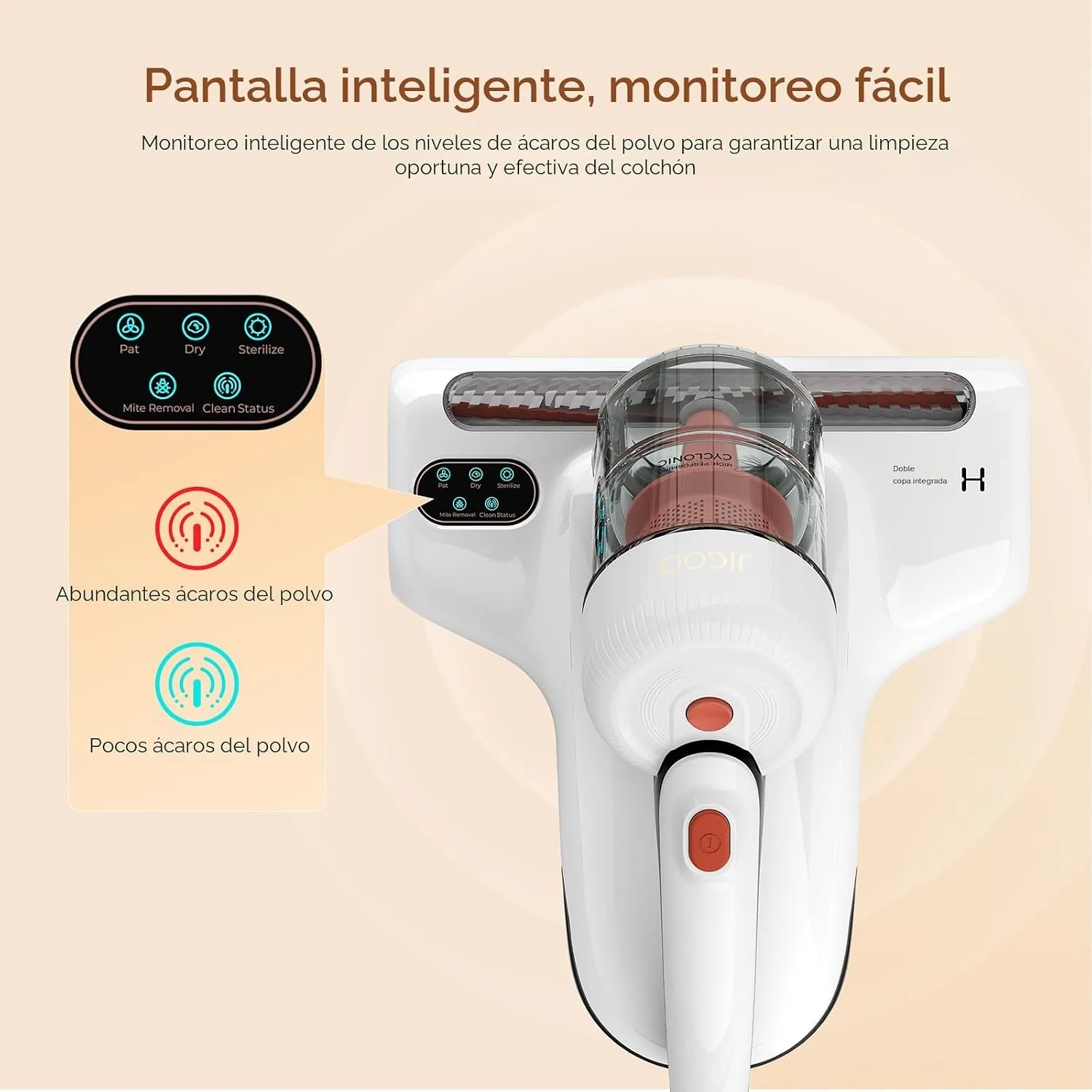 JIGOO J200 Aspiradora de Ácaros con Sensor por 89,99€ en Amazon