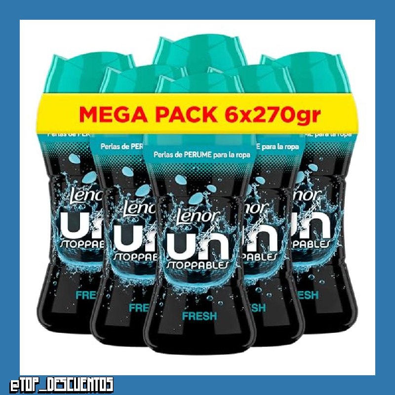 Lenor UNstoppables Perlas de Perfume para la Ropa, 133 Lavados (6 x 270g), Suavizante con Fragancia Fresca, Potenciador de Frescor