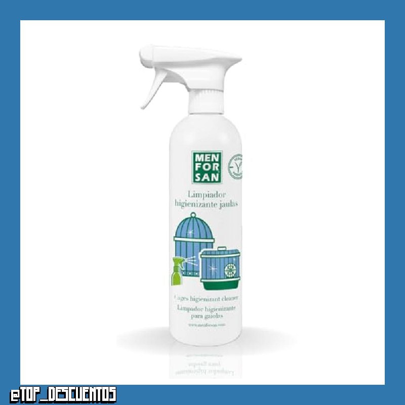 MENFORSAN Limpiador Higienizante Para Jaulas, Apto para Todo Tipo de Aves, Elimina Bacterias del Mal Olor, Desinfecta y Desodoriza, Uso público, 750ml