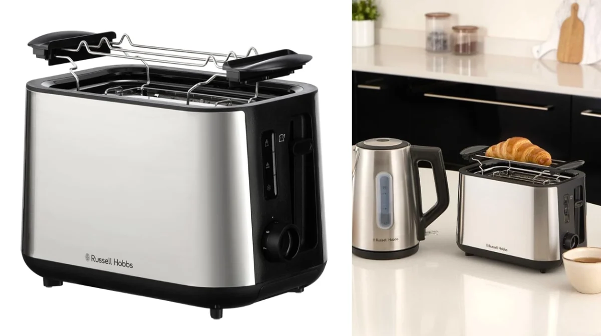 Desayunos perfectos con la Tostadora Russell Hobbs: ranuras grandes, 6 niveles de tueste y función levantar por sólo 23,99€ (-47%)