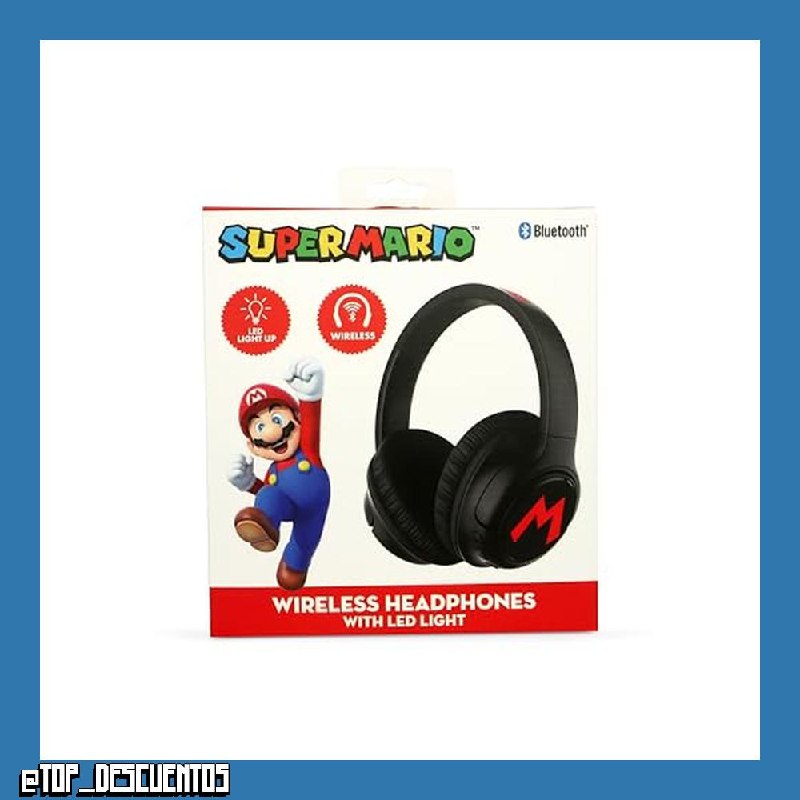 OTL Technologies Auriculares INALÁMBRICOS Plegables Super Mario con LUZ LED