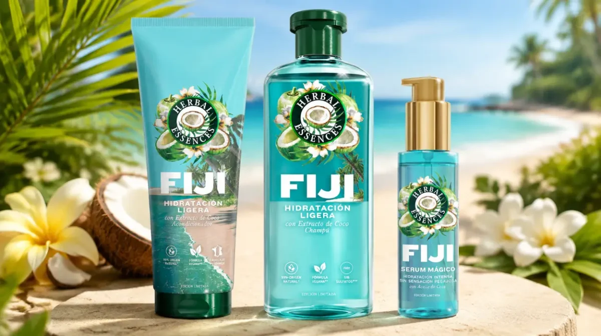 Rutina capilar con aroma a coco: Pack Herbal Essences Fiji con champú sin sulfatos, acondicionador y sérum por sólo 11,99€ (-33%)