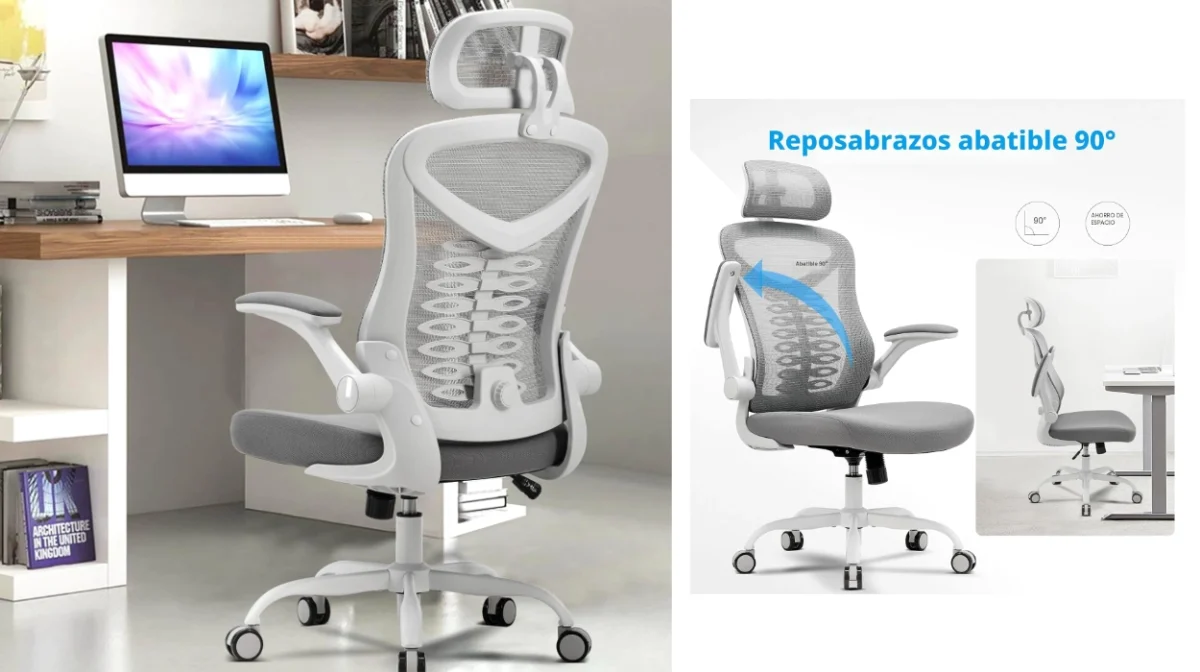 Silla ergonómica Magic Life: diseño en S, reposabrazos plegables y soporte lumbar ajustable por sólo 73,29€ (25% de descuento)